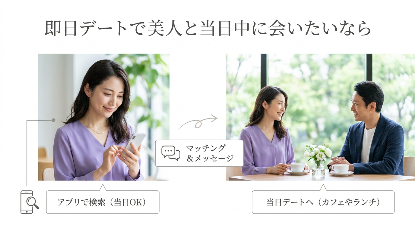 即日デートで美人と当日中に会いたいなら