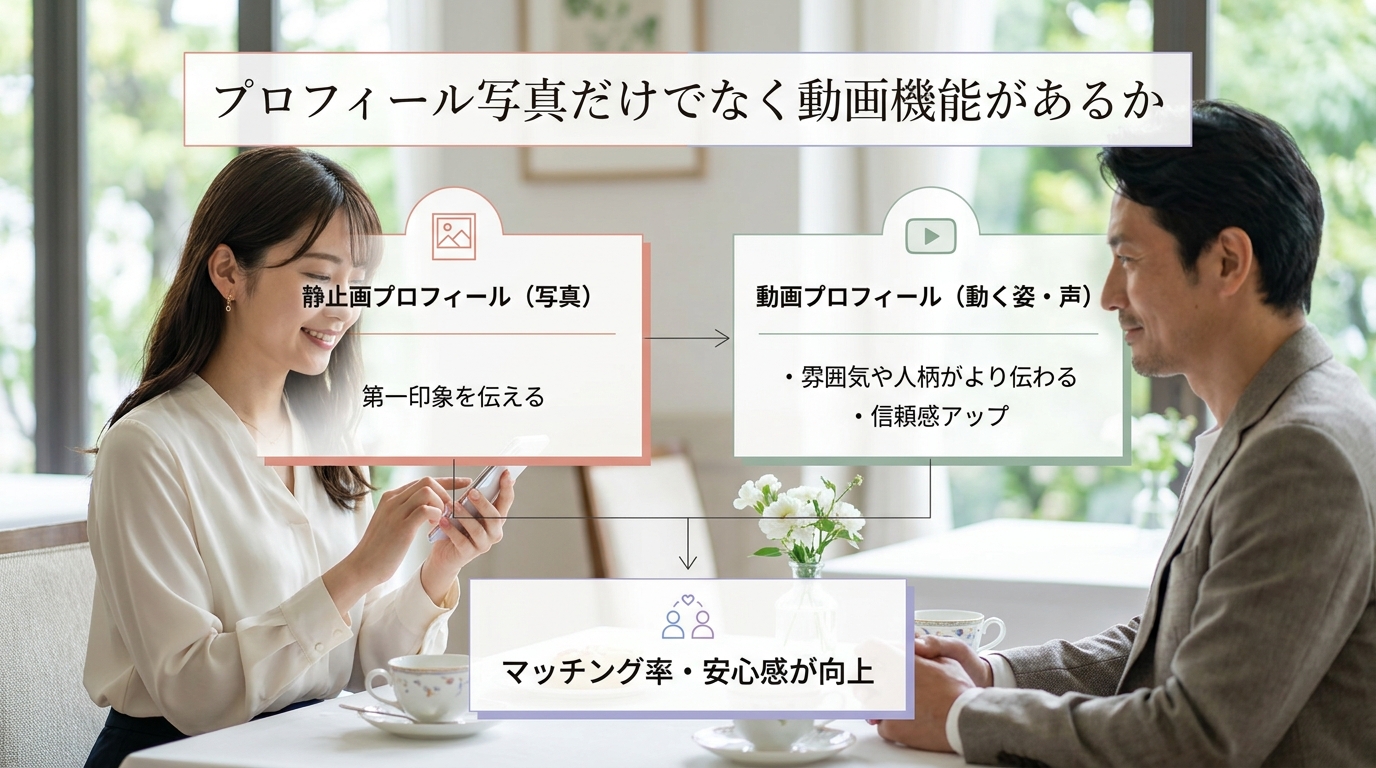 プロフィール写真だけでなく動画機能があるか