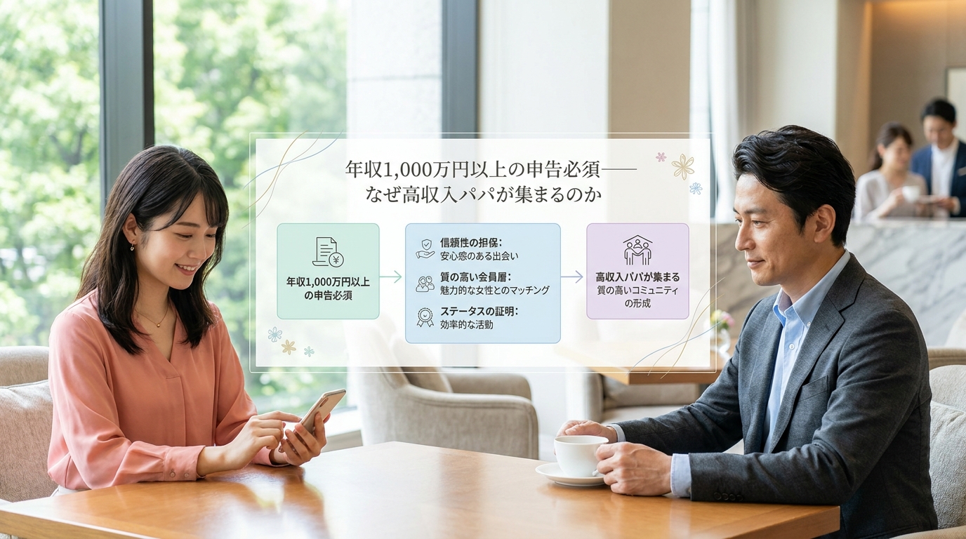 年収1,000万円以上の申告必須——なぜ高収入パパが集まるのか