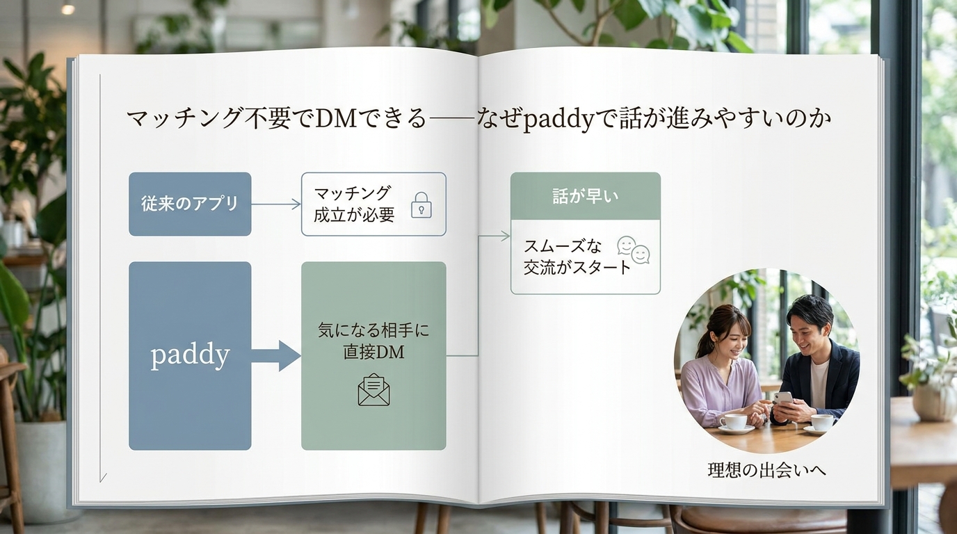 マッチング不要でDMできる——なぜpaddyで話が進みやすいのか