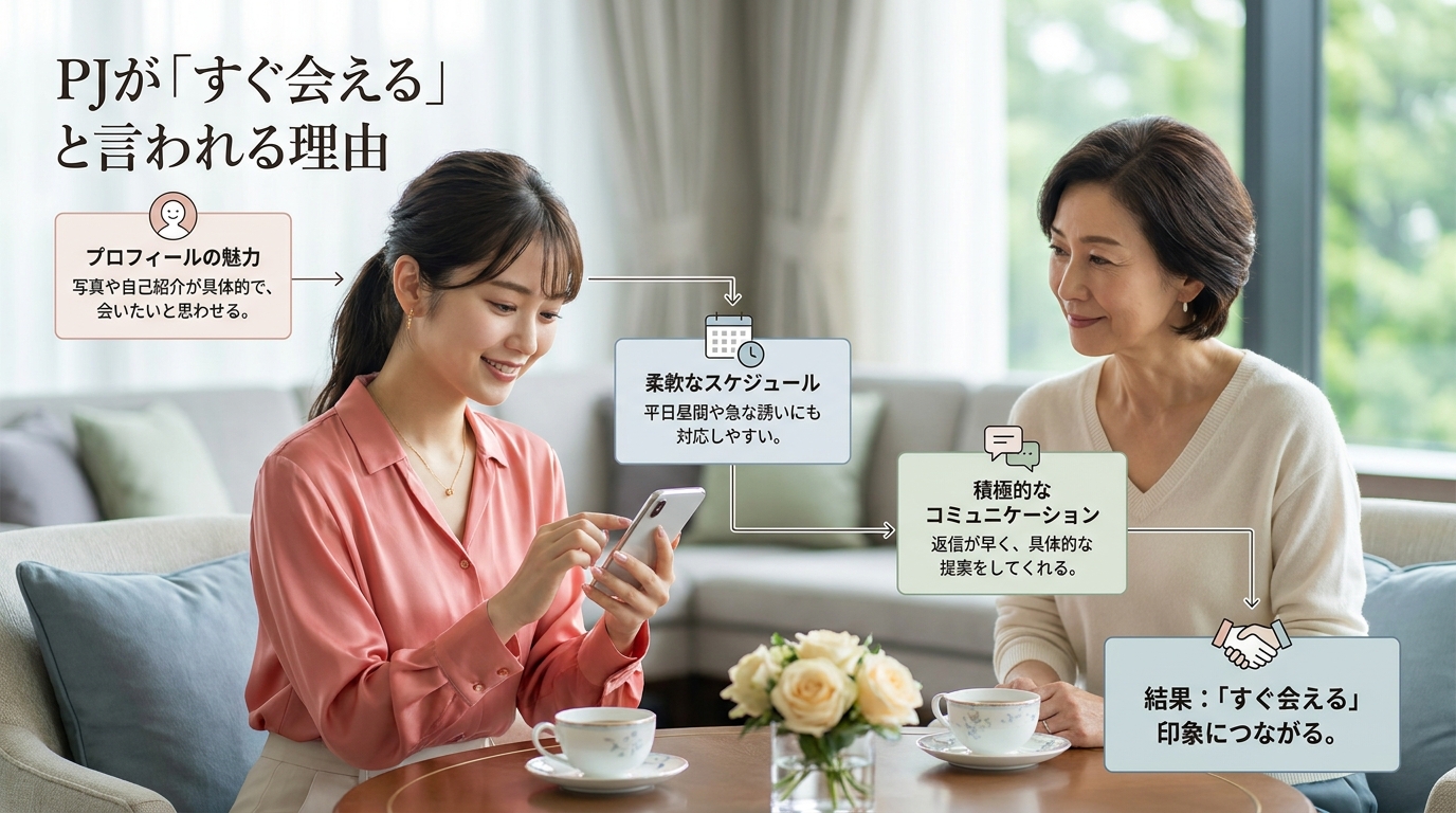 PJが「すぐ会える」と言われる理由