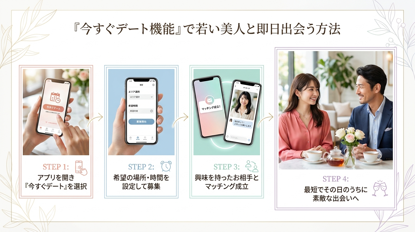 「今すぐデート機能」で若い美人と即日出会う方法